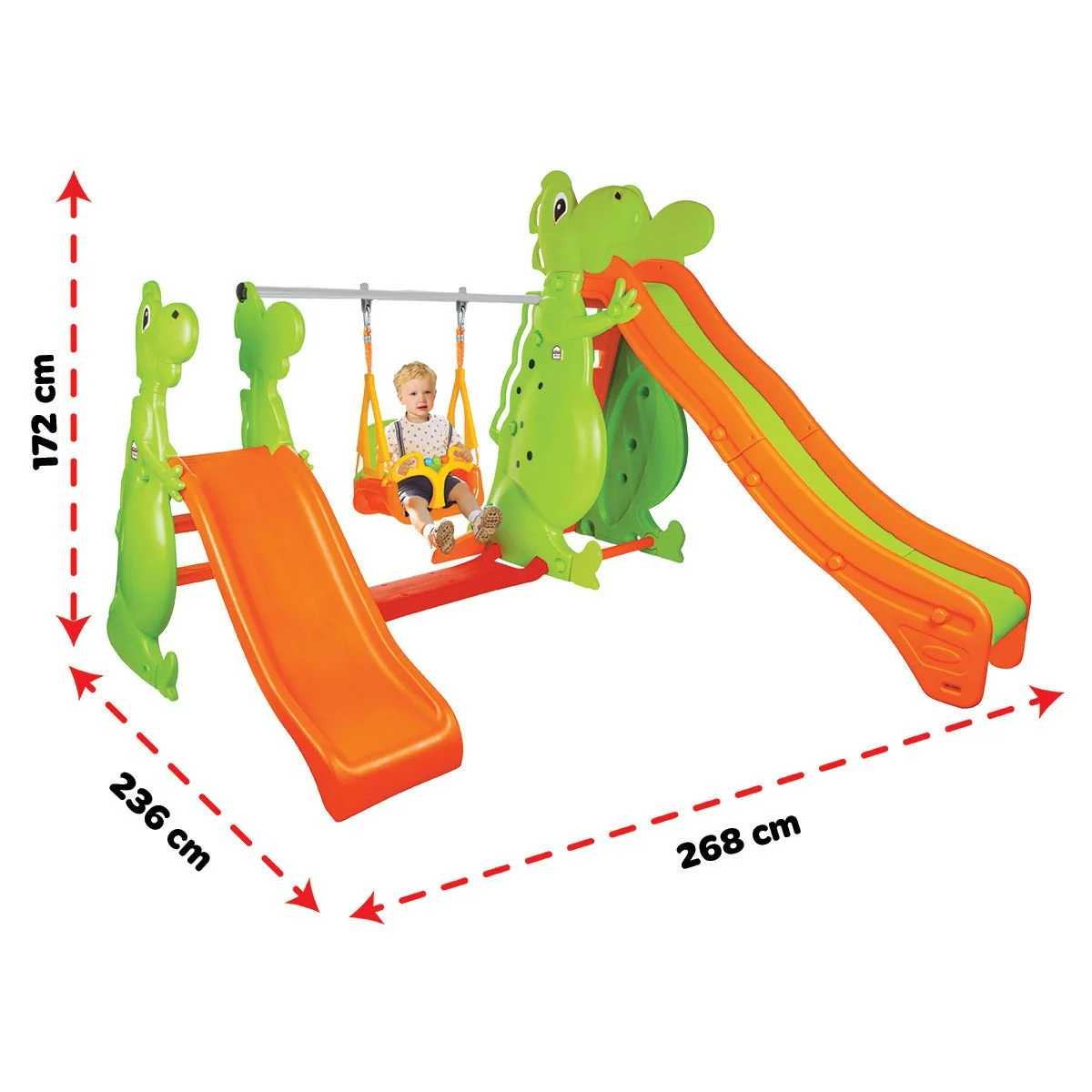 Çift Kaydıraklı Dino Salıncak Seti KD-348 - Görsel 2