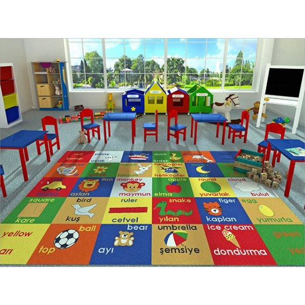 DBüyük Sınıf Halısı Study Time 200x290 Mavi Bukle 5 mmKO2959