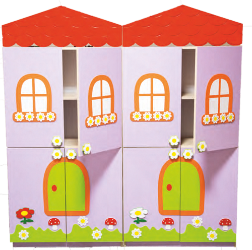 Çatılı İki Katlı Ev Figürlü Vestiyer  KD-3498